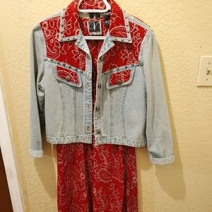 Western Paisley Dress & Matching Denim Jacket